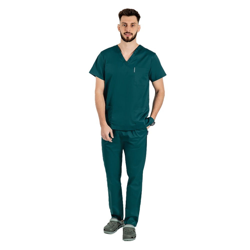 Uniforma de lucru barbati verde tuborg cu pantaloni cu snur si elastic in talie