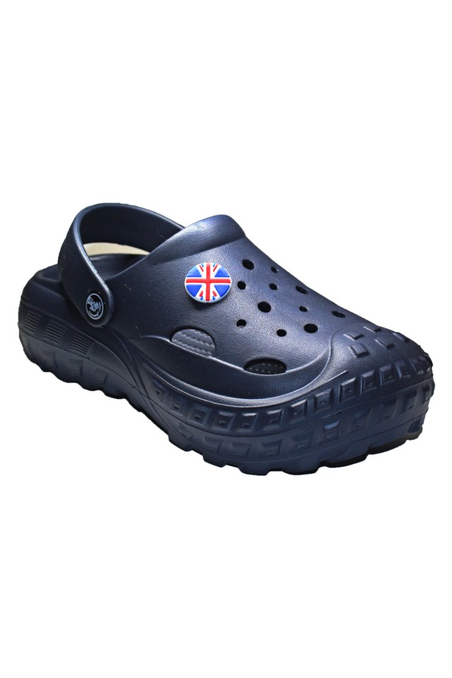 Incaltaminte de lucru bleumarin pentru femei- Clogs cu detalii aplicate