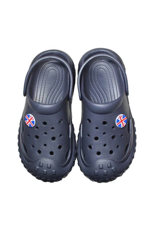 Incaltaminte de lucru bleumarin pentru femei- Clogs cu detalii aplicate