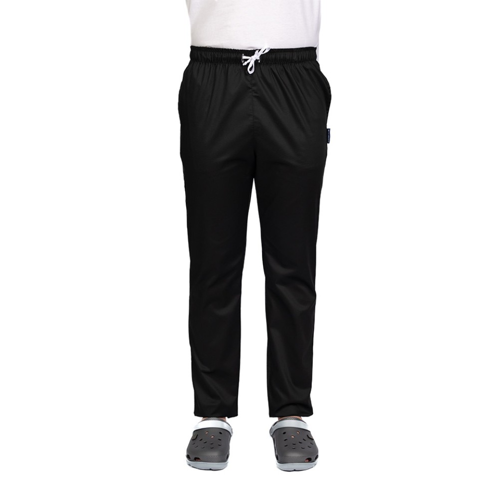 Pantaloni de lucru barbati negru cu snur si elastic, doua buzunare laterale