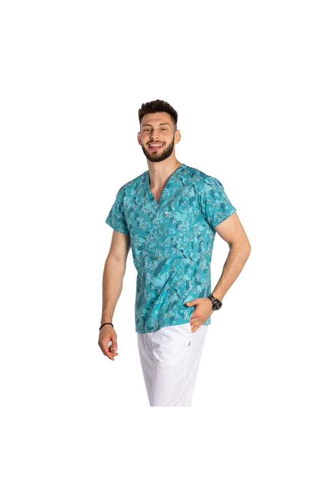 Costume de lucru pentru gradinite Green Army, barbati, format din bluza si pantaloni cu elastic