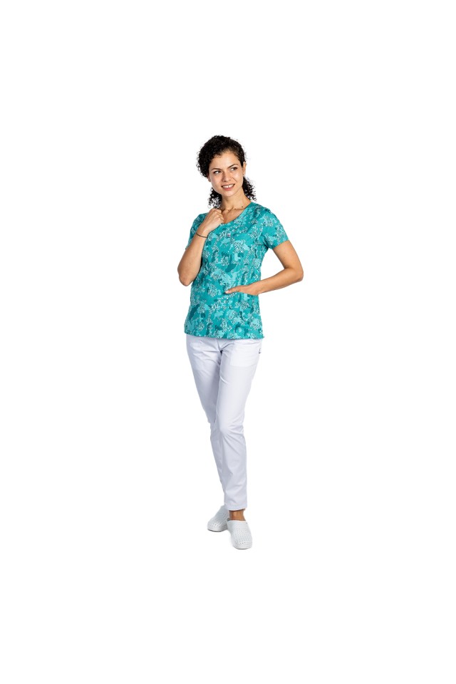 Costume de lucru pentru gradinite Green Army, cu bluza cu imprimeu  si pantaloni cu elastic