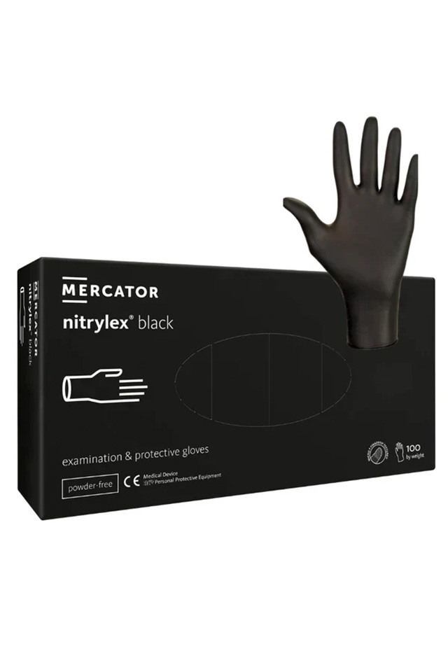 Set 100 bucati manusi nitrylex black protectie si examinare