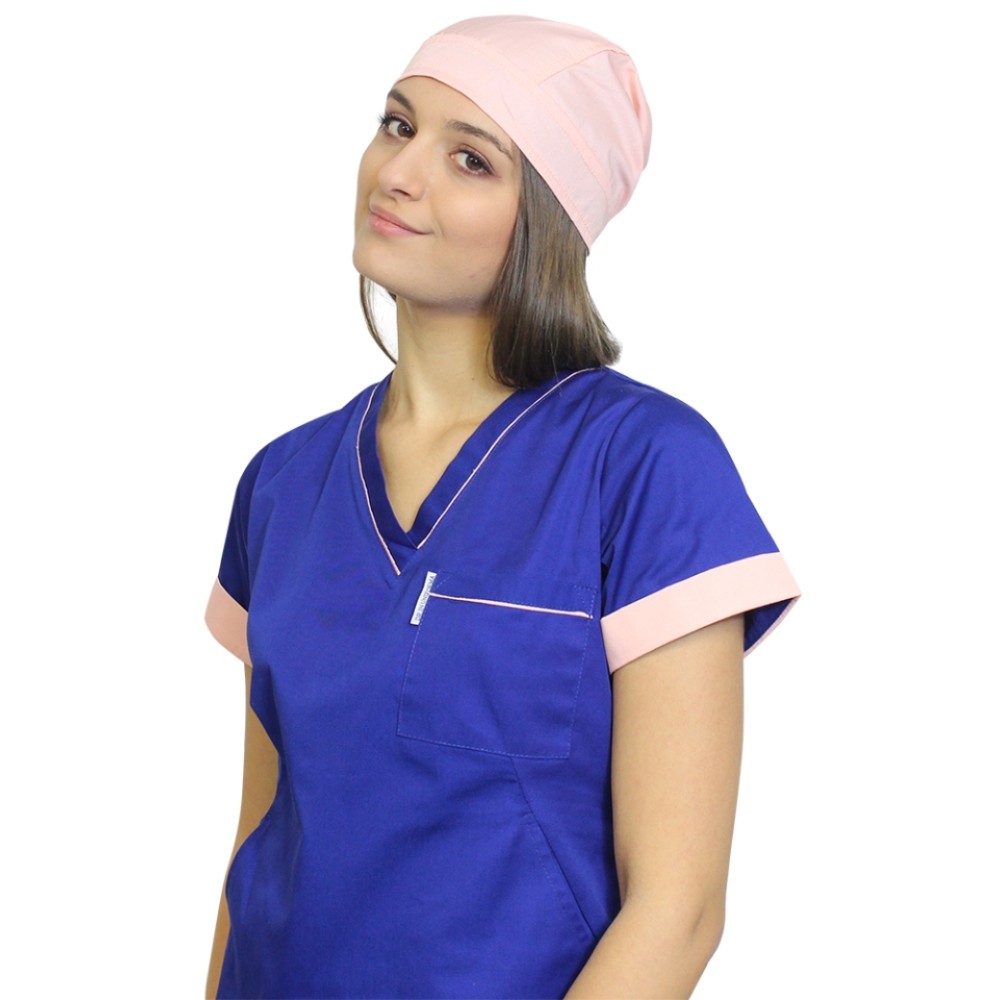 Boneta piersica, unisex, marime universala, cu prindere tip snur la spate