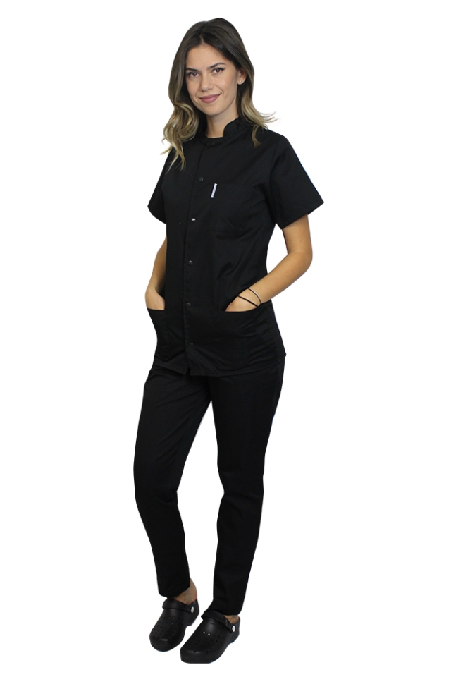 Uniforma bucatar dama negru tip tunica
