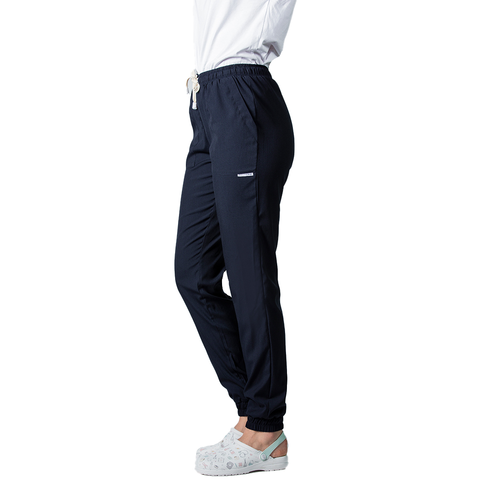 Costum estetica dama elastic bleumarin, cu bluza kimono si pantaloni tip jogger