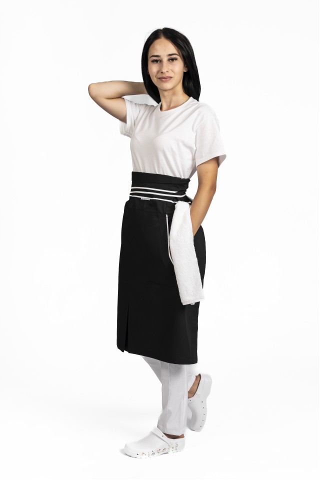 Sort de bucatarie Professional, Negru cu snur alb