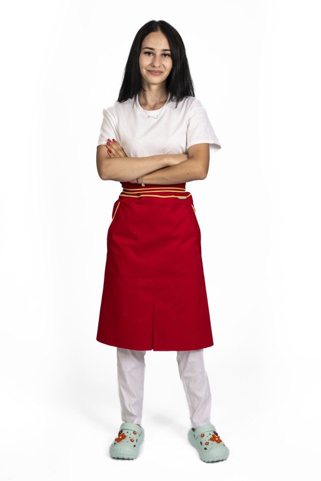 Sort de bucatarie Professional, Rosu cu snur galben