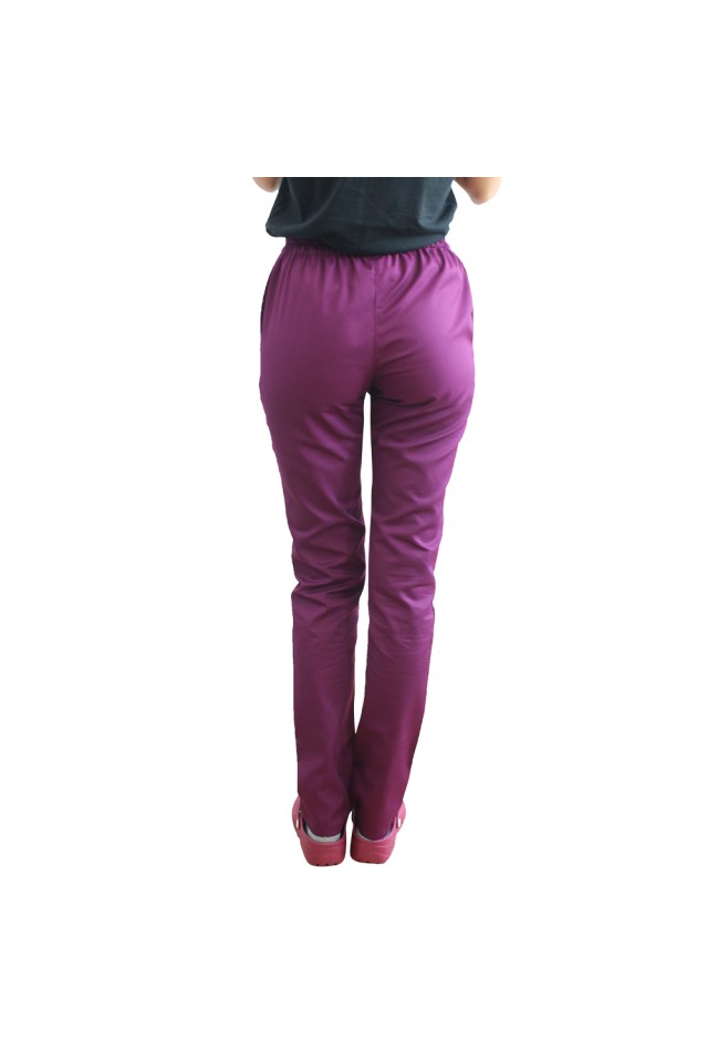 Pantaloni de lucru visina cu elastic si doua buzunare laterale